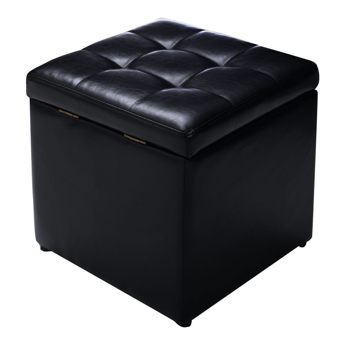 High Quality PU Leather Cube Ottoman Storage Seat