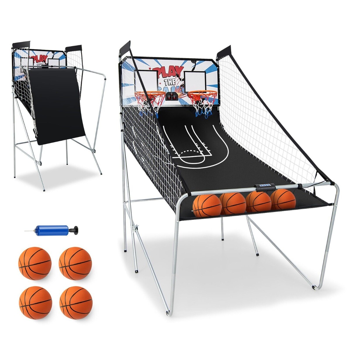 Costway Unisex White Foldable Basketball Arcade Game Size 8
