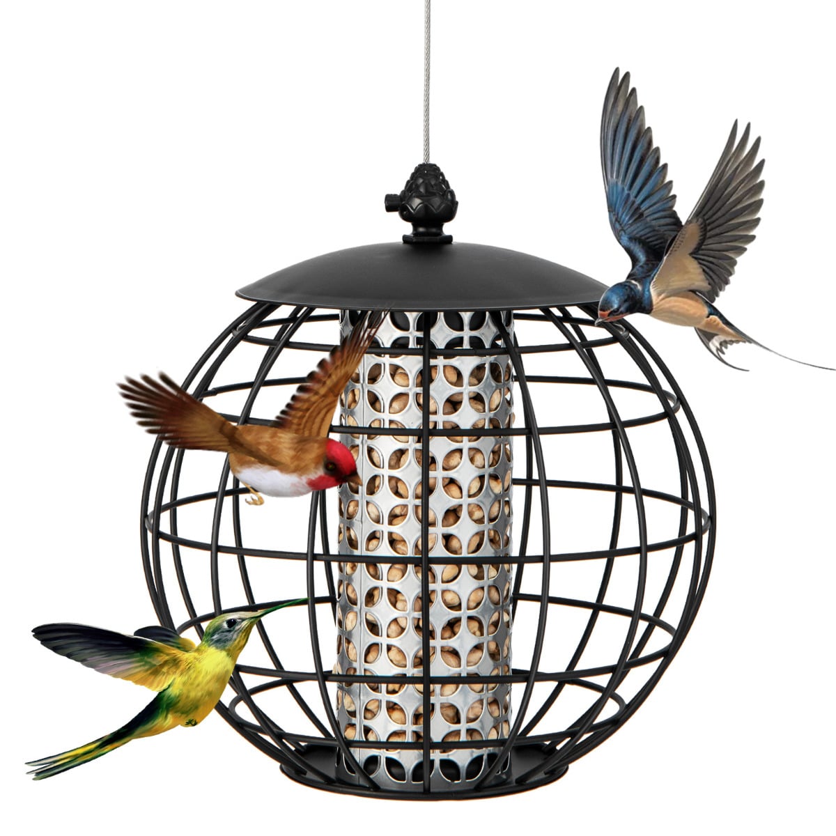Costway Squirrel-Proof Bird Feeder For Outdoor Hanging