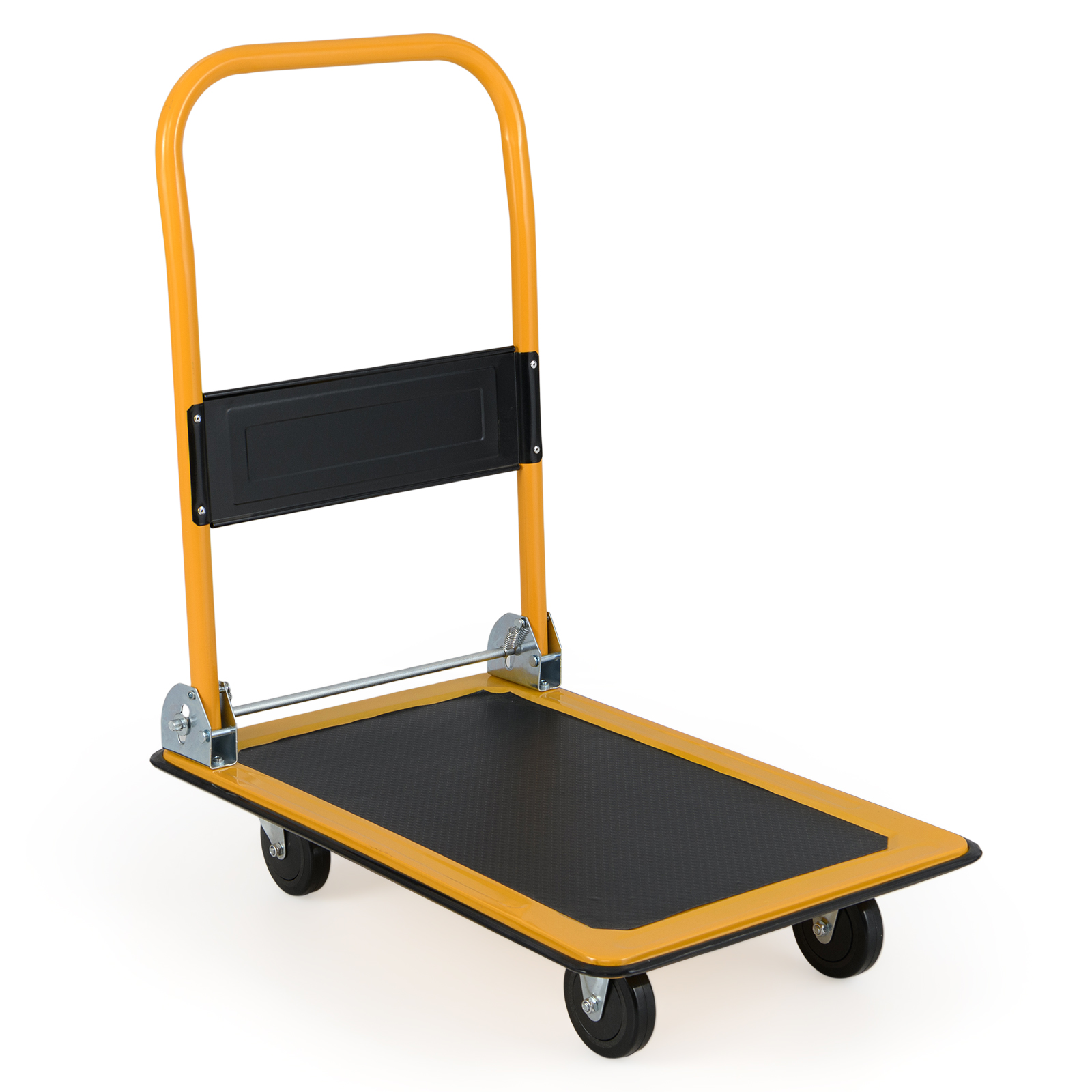 Costway Black 150Kg Weight Capacity Folding Push Cart Dolly With 360 Degree Swivel Wheels