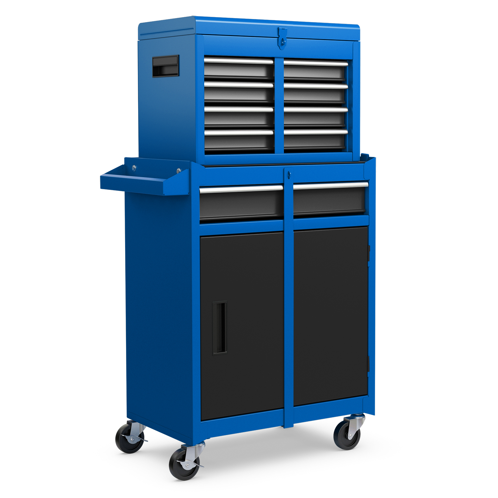 Costway Blue High Capacity Tool Storage Cabinet With Lockable Wheels