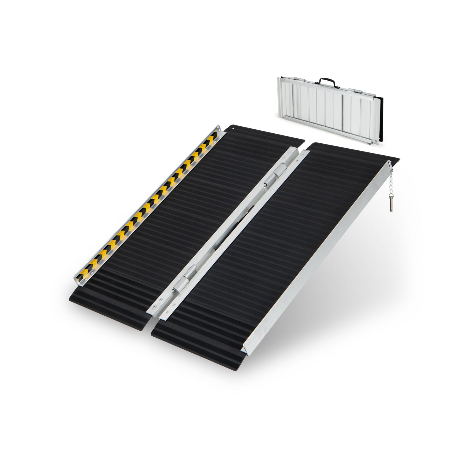 Costway Silver Portable Aluminum Wheelchair Ramp With Transition Plate-3Ft