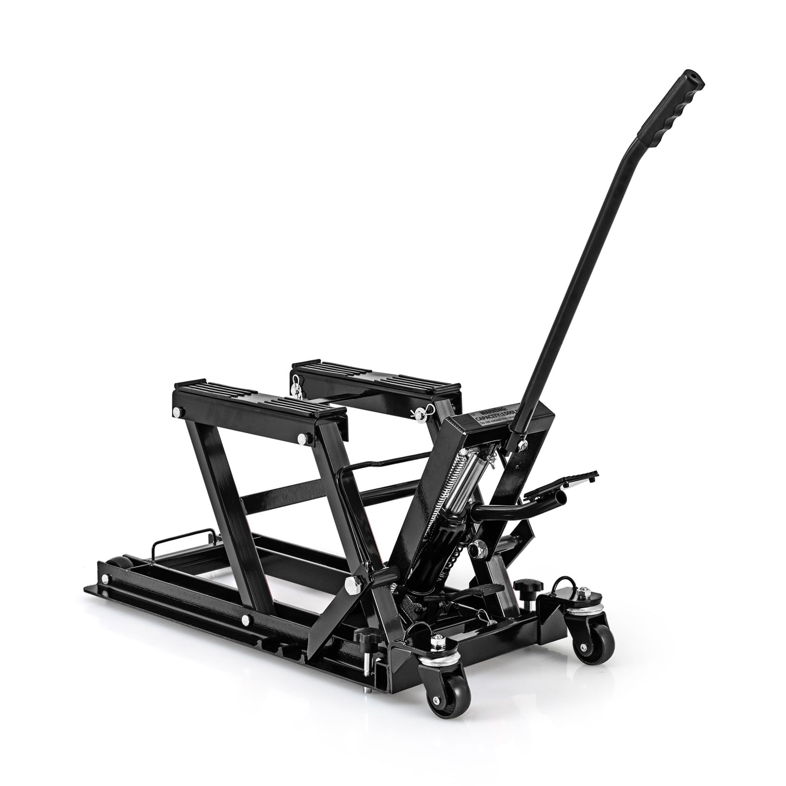 Costway Black 680 Kg Motorcycle Hydraulic Lift With 3-Level Height Adjustable Platform