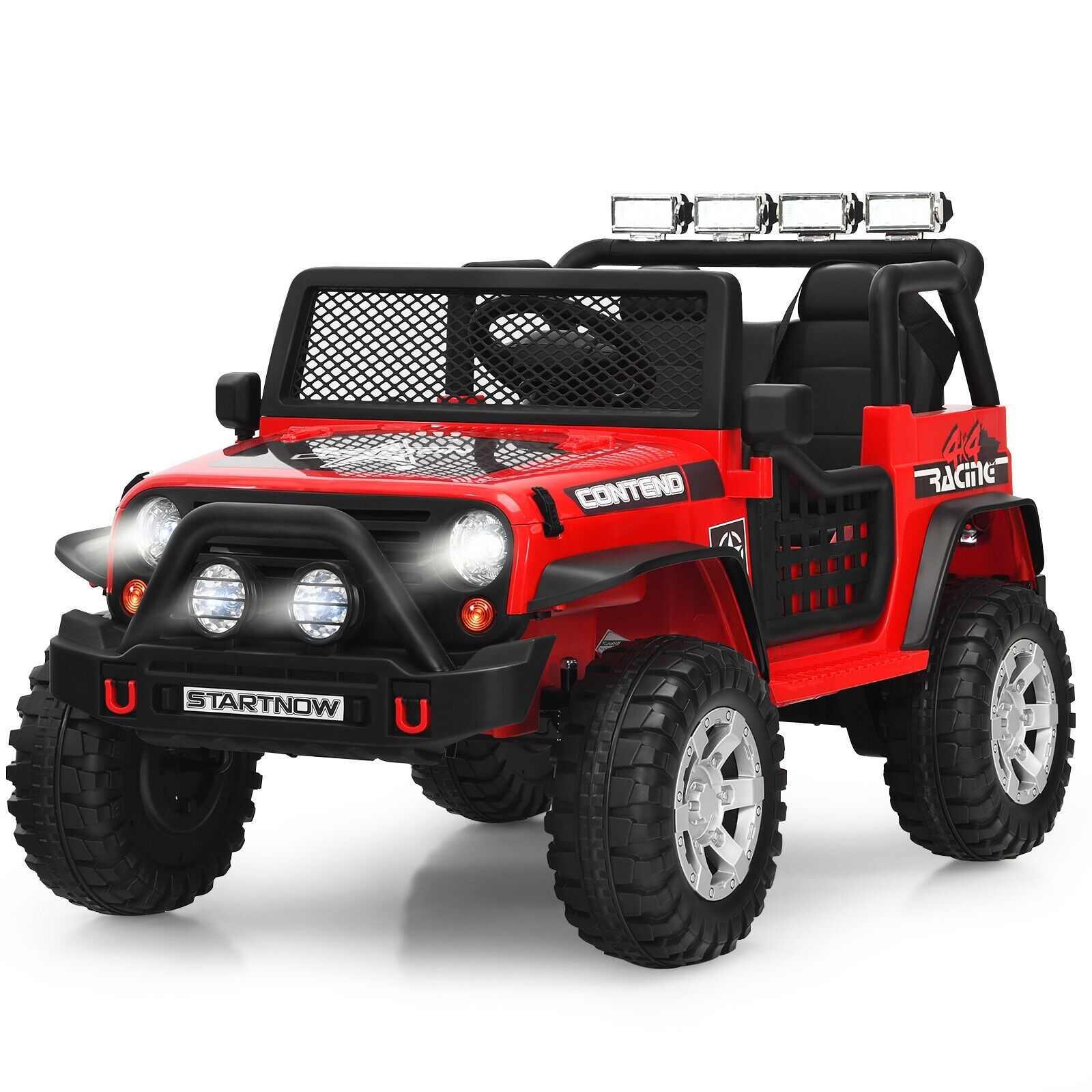 2-Seat Kids Ride on Truck with Parent Remote Control-Red