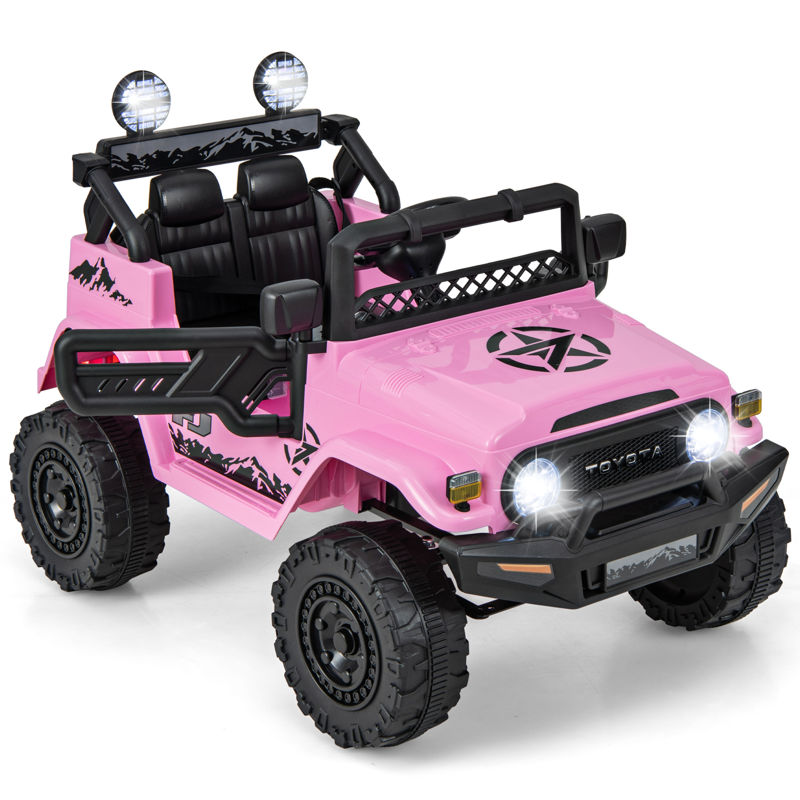 12V 7Ah Licensed Toyota FJ Cruiser Electric Car with Remote Control-Pink
