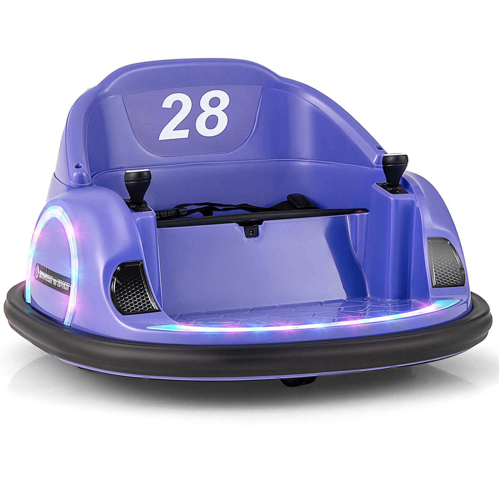 Photos - Toy Car Costway 12V Kids Ride on Bumper Car with Flashing Lights and Remote Control-Purple TQ10321GB