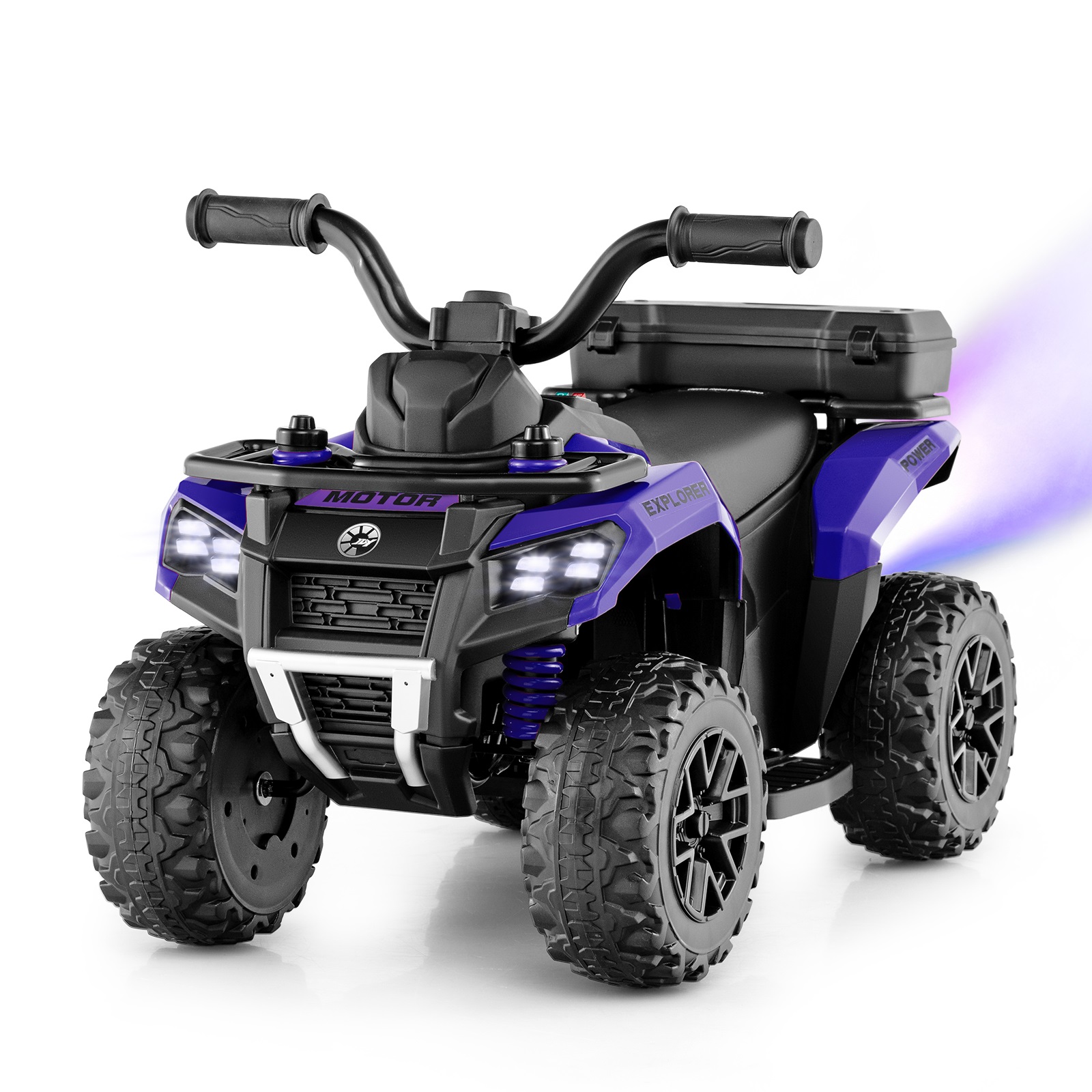 Photos - Toy Car Costway 6V Kids Electric Quad Bike with Spray Function and Storage Box-Purple TQ10344GB