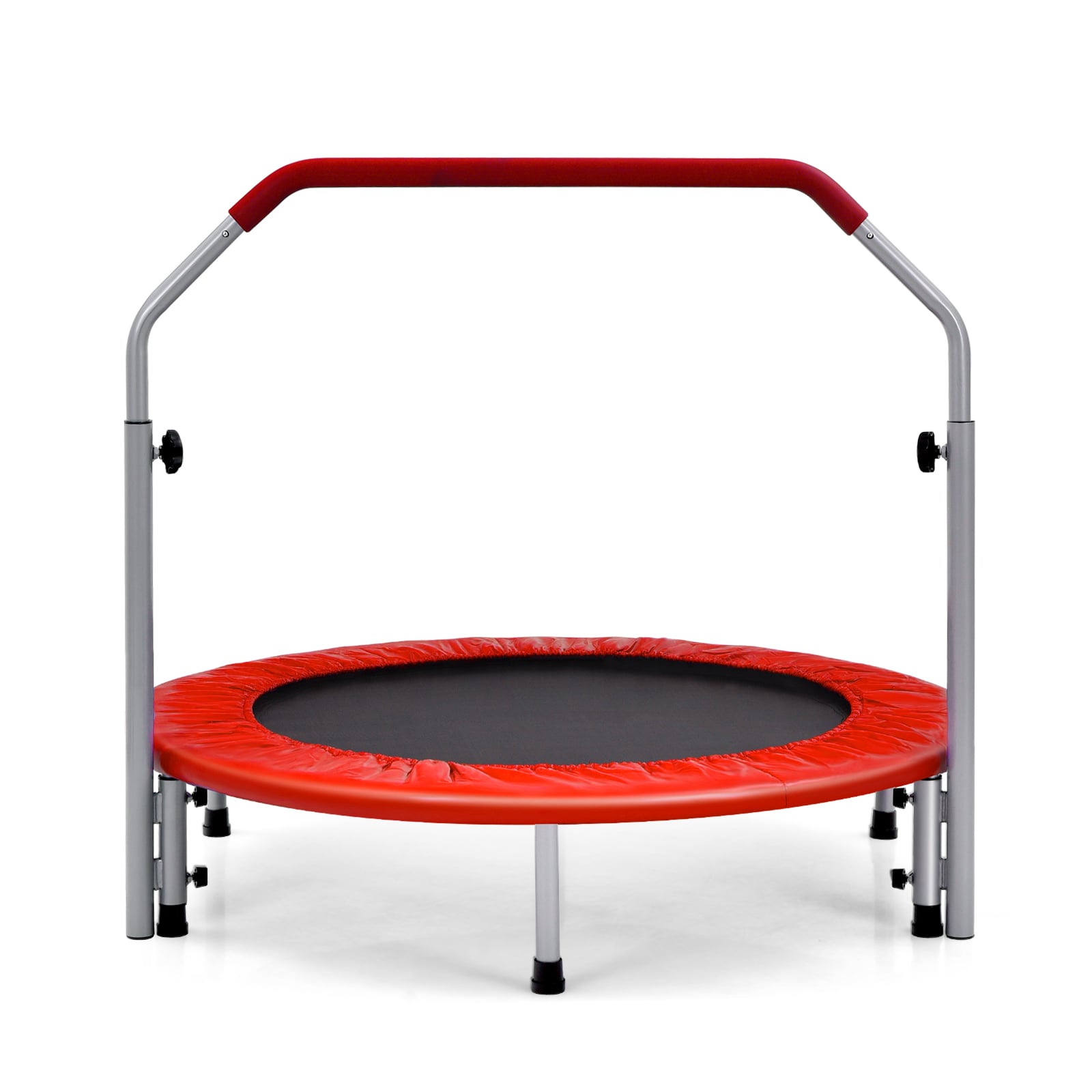 Costway Red 101Cm Foldable Trampoline With 4-Level Adjustable Handle For Adults