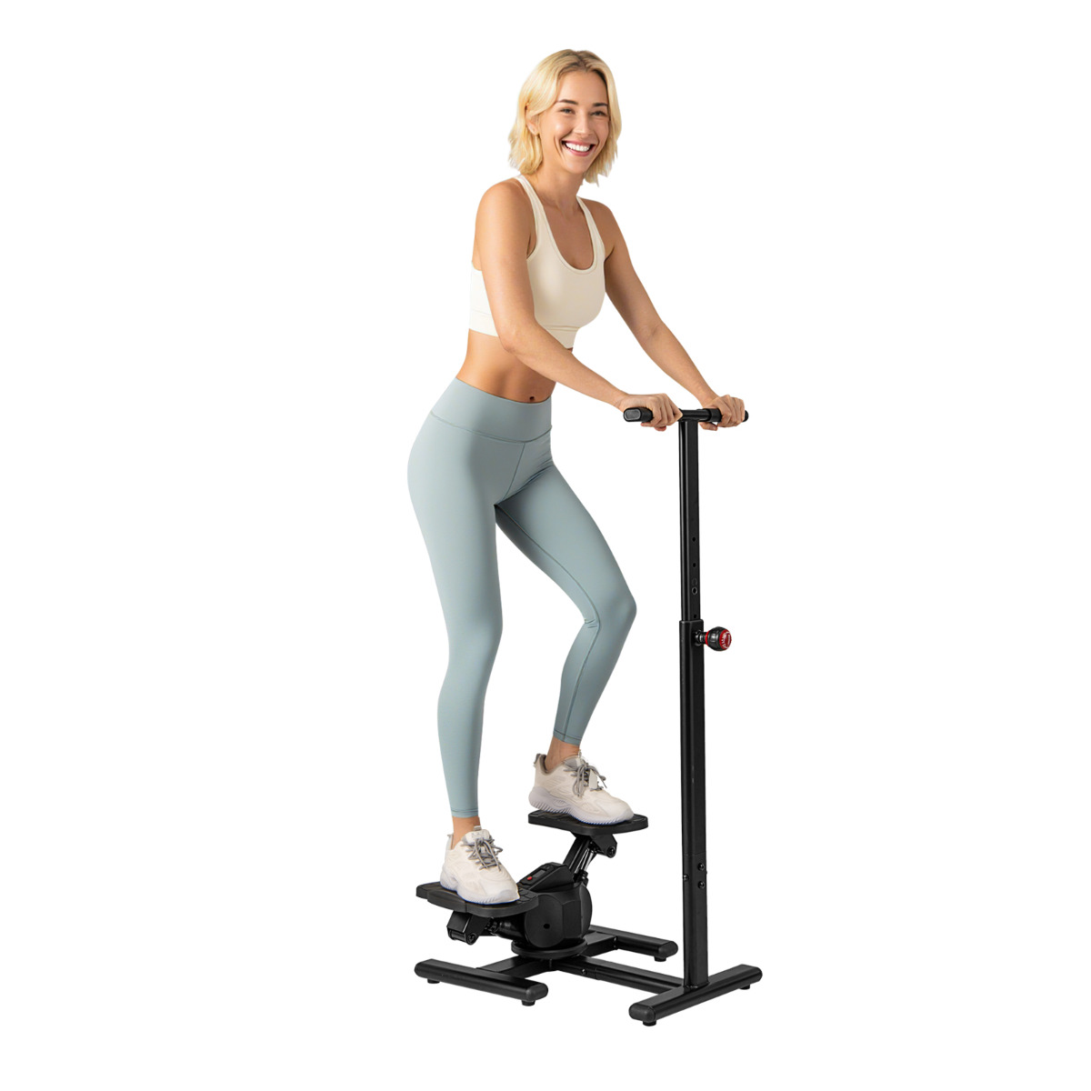 Costway Black Twist Stepper With Adjustable Handlebar And Lcd Monitor