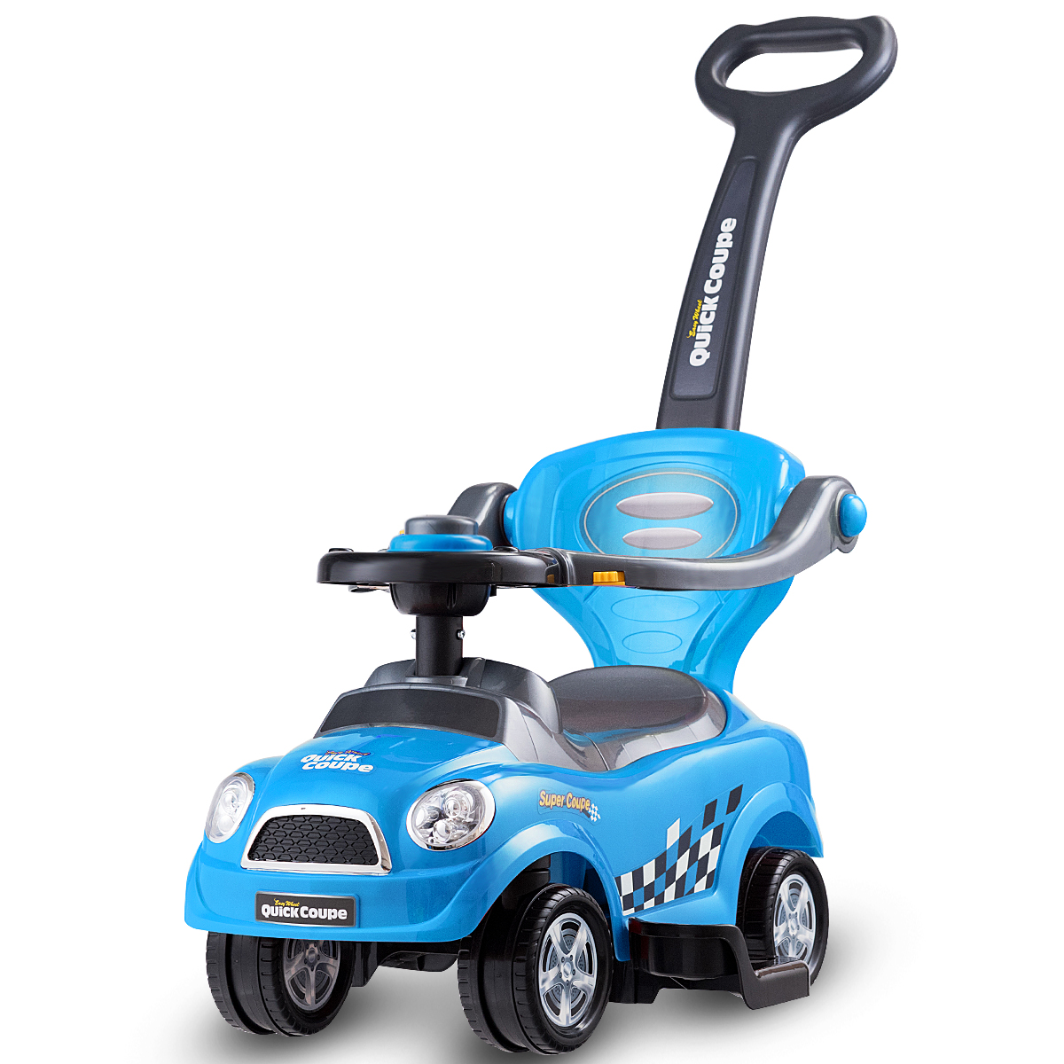 Kids 3 in 1 Ride on Car with Push Handle-Blue