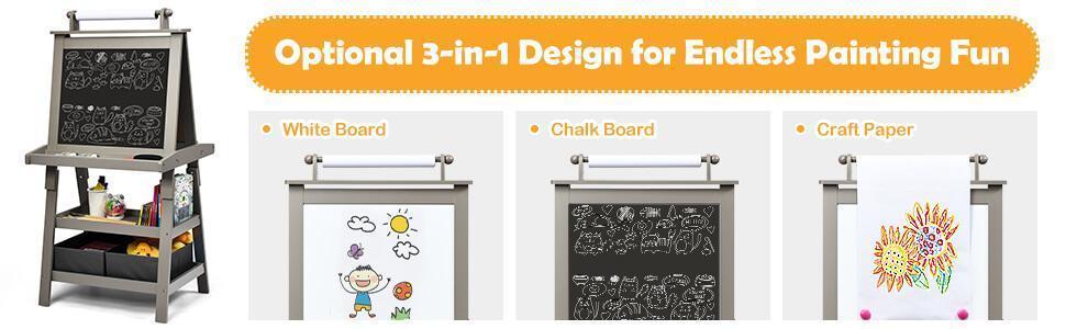 Children's Double-Sided Art Easel with Paper Roll5