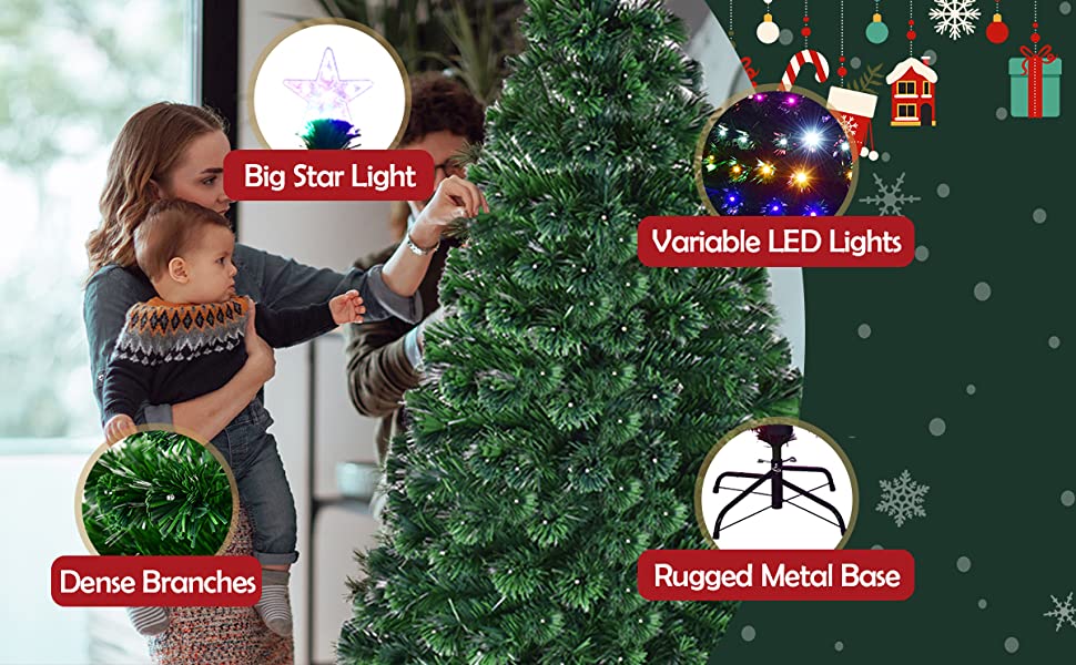 Multi-coloured Fibre Optic Christmas Tree2