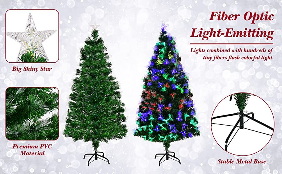 6ft Fibre Optic Christmas Tree with Top Star3