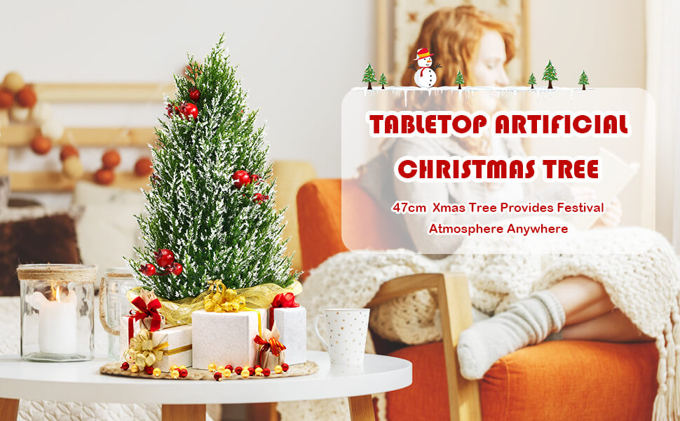 47CM Tabletop Christmas Tree with 170 Snowy Branch Tips