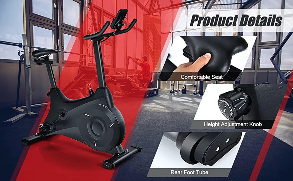 Exercise Bike with Adjustable Seat Cushion and LCD Monitor2