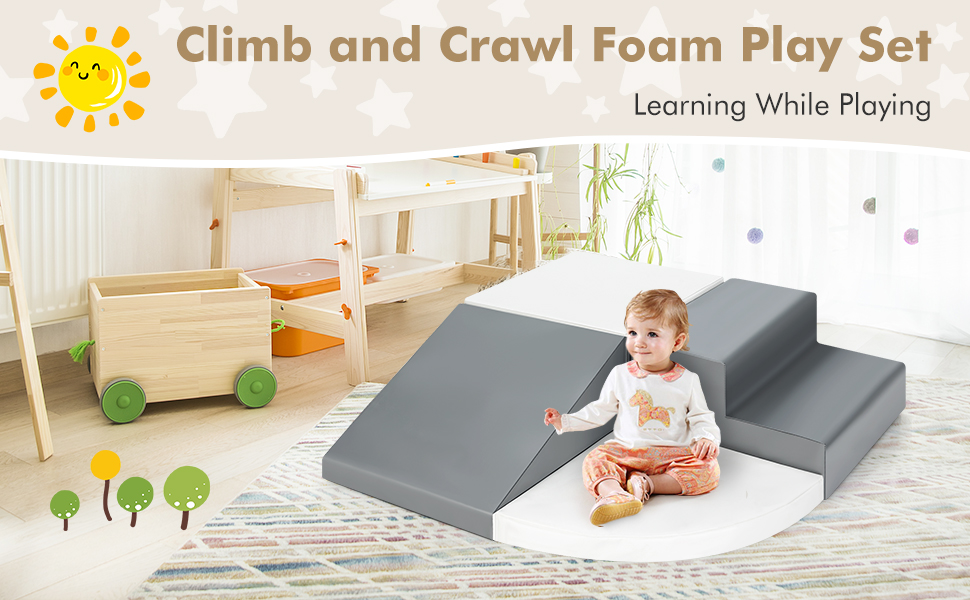 4 Pieces Climb and Crawl Foam Play Set