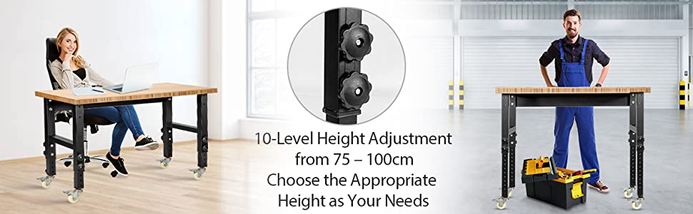 10 Level Height Adjustable Workbench