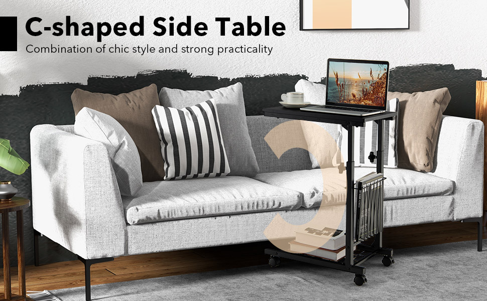 C-shape Adjustable End Table