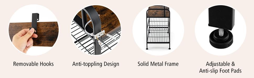 Industrial Shoe Bench Storage Shelf
