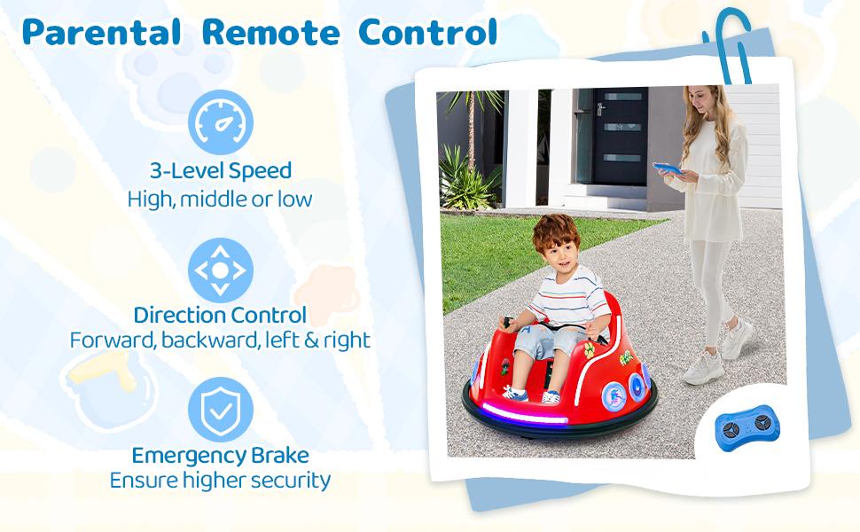 Electric Bumper Car with 360° Spin and Remote Control