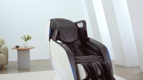 A massage chair in the room.
