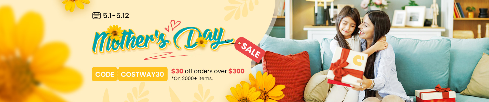 Costway - Mother’s Day Sales: $30 off orders with Code!